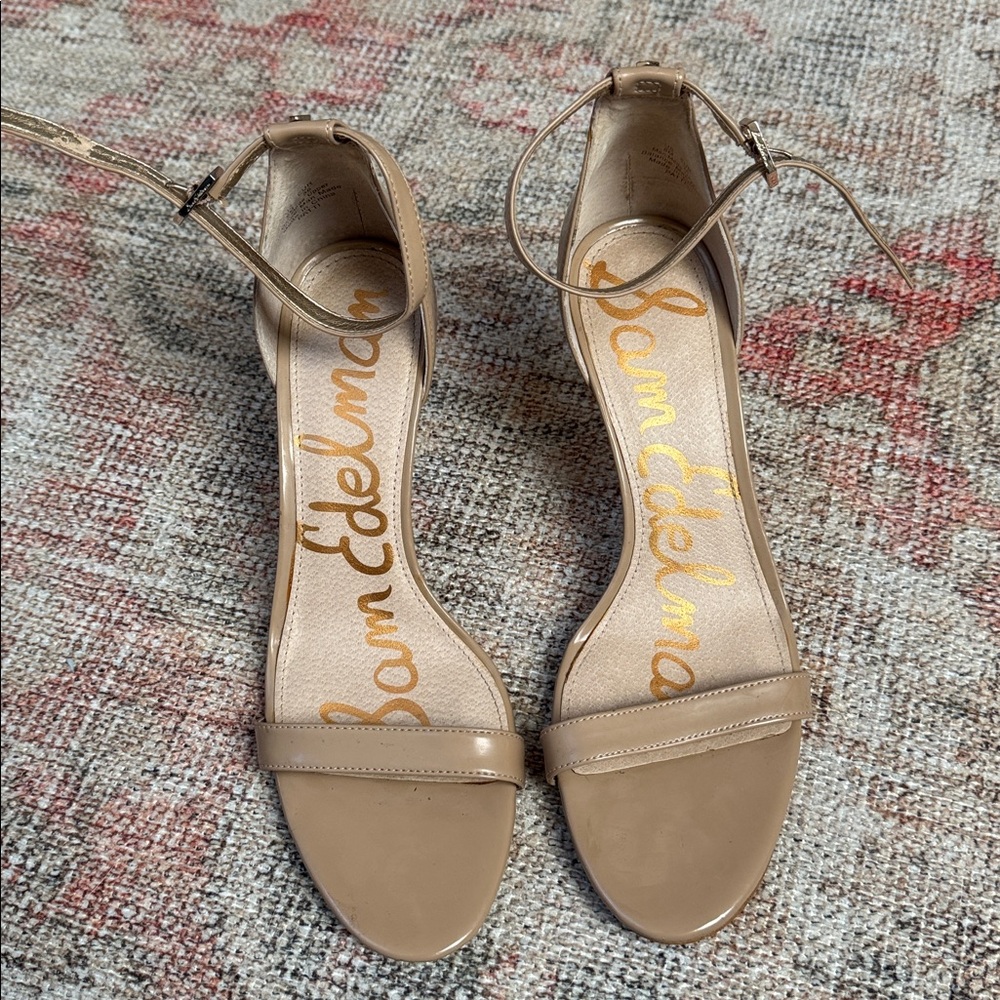 Sam Edelman Beige 3” Heeled Sandals